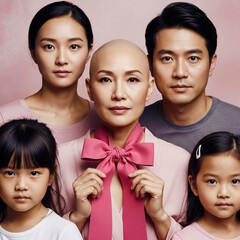 Breast Cancer Awareness Family Support and Love A Portrait of Strength and Unity