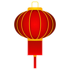 Realistic traditional round red Chinese lantern