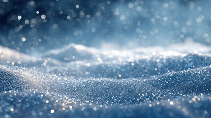 sparkling glittering blue winter snowscape background