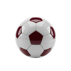 Fototapeta premium Classic soccer ball with red and white panels ready for play or decoration