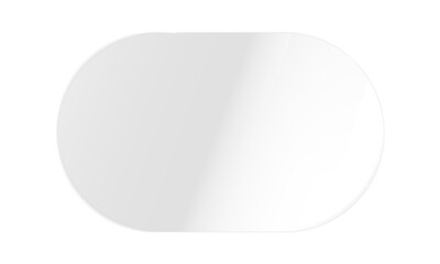 Realistic transparent shiny glossy clear glass plate panel oval round circle leans shape light glare reflective surface effect overlay pane on PNG isolated background smooth
