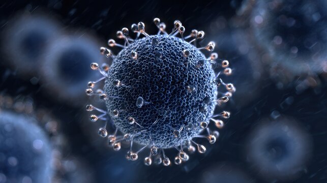 microscopic virus detailed view