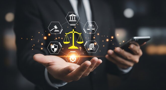 Digital Justice Legal Intelligence, Smart Law Technology in Action, Legal Interface for Modern Solutions, Justice Delivered Through Innovation - Powered by Adobe