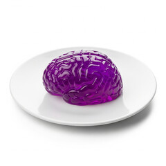 Fototapeta premium A purple gelatin brain isolated on white