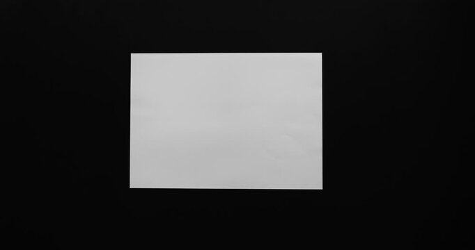 Crumpled White Paper Texture Stop Motion Overlay & Transition. Crumbled Paper. Graphics Resource. Transparent. Alpha Channel. White Paper & Black Background. Stop Motion 4K Animation Video.