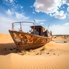 Keuken achterwand Schipbreuk Rusty ship wreck in the desert  © Wahyu