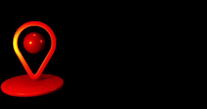 in de localiza&ccedil;&atilde;o caindo e quicando em fundo preto &ndash; loop cont&iacute;nuo 4K