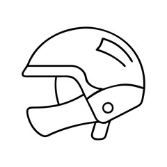 Vector art of line art illustration of a motorcycle helmet, representing safety and protection for riders