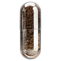 Castor (Eranda) Seeds in Clear Transparent Capsule Isolated on White Background