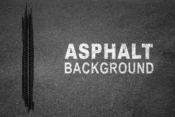 Fototapeta premium Asphalt road with yellow cracked lane marking, concrete highway surface, texture. Street traffic line, road dividing strip. Pattern with grainy structure, grunge stone background. Vector illustration