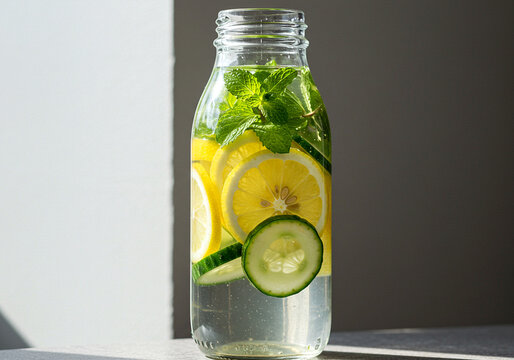 Detox Water with Lemon and Mint