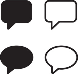 Message bubble icon set, chat communication design, message bubble vector, conversation speech symbol, talk dialogue, social media, professional minimal pack