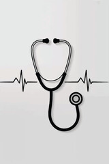 Doctor Stethoscope Silhouette Vector — High-Quality Black Icon
