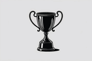 Trophy Cup Silhouette Vector — High-Quality Black Icon
