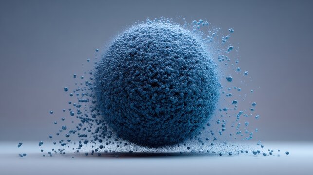 blue sphere disintegration small spheres