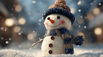 joyful snowman wishes merry christmas in a winter wonderland