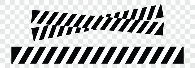 Yellow and Black Diagonal Safety Lines. High-contrast hazard warning design for road signs, construction zones, and safety alerts. Ideal for danger zones, caution. Yellow caution crime scene tapes 3d