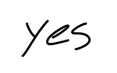 Bold handwritten yes lettering in casual script – transparent background PNG