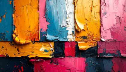 Abstract vibrant colorful paint strokes