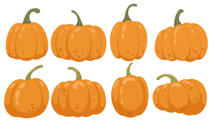 pumpkin shapes collection vector design