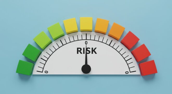 Risk level indicator showing high risk on a colorful gauge