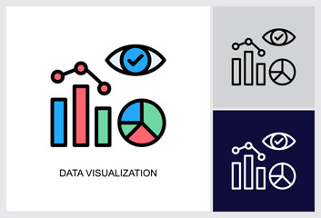 Data Visualization icon Multi Style Vector Illustration 