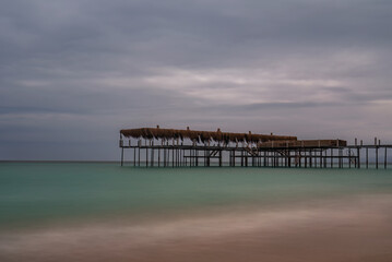 Fototapeta premium Long Exposure view of Halic Metro Bridge in Istanbul
