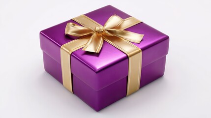 purple gift box simple design white background