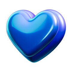 Glossy 3d heart icon symbol with depth and realistic reflections beautifully rendered