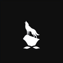Vector icon of a howling wolf silhouette. Designed for logos with a rugged, outdoor, or wildlife branding style.