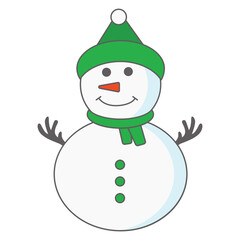 Cute character snowman vector illustration