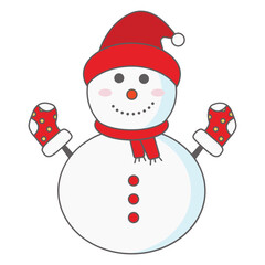 Cute character snowman vector illustration