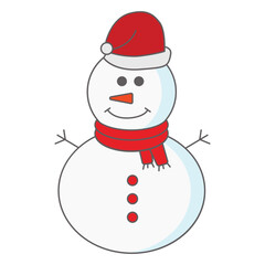 Cute character snowman vector illustration