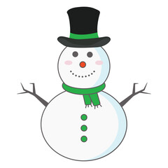 Cute character snowman vector illustration