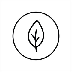 Leaf Vector Symbol within a Circle, Representing Natural Beauty and Simplicity