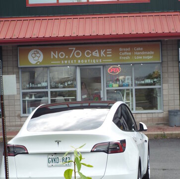 Nepean, ON, Canada, June 18, 2025 : The storefront for a business called "No. 7o Cake Sweet Boutique" at  1916 Merivale Rd Unit 2.

