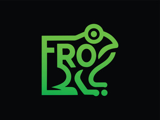 Minimal Line Art Frog Logo Design