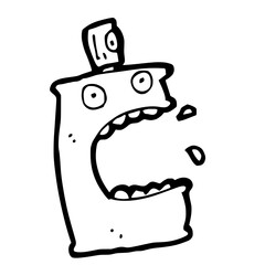 Whimsical spray can character with a surprised expression, perfect for adding a playful touch to designs and creative projects, a fun and unique illustration