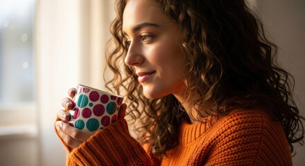 Smiling Young Woman Baking in Kitchen: Whisk and Flour