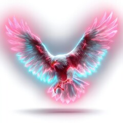 Obraz premium Eagle in flight glowing wings