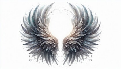 Obraz premium Elegant winged design digital art abstract concept serene environment symmetrical viewpoint artistic expression