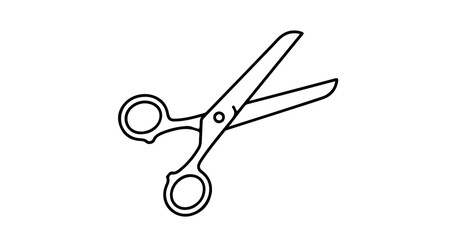 Fototapeta premium Illustration of open scissors, a simple and clean design for various creative projects