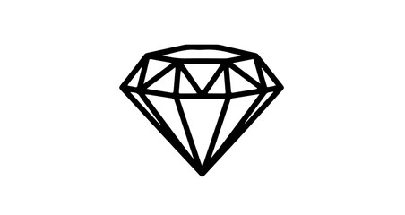 Simple and elegant diamond line art illustration, a classic symbol of luxury and beauty