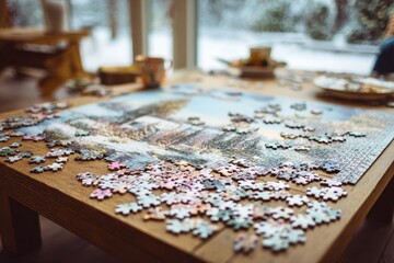 Enjoy a cozy winter day at home with a challenging puzzle that brings warmth and relaxation. Embrace the joy of completing each piece, creating a sense of accomplishment and peaceful contentment in