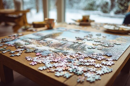 Enjoy a cozy winter day at home with a challenging puzzle that brings warmth and relaxation. Embrace the joy of completing each piece, creating a sense of accomplishment and peaceful contentment in