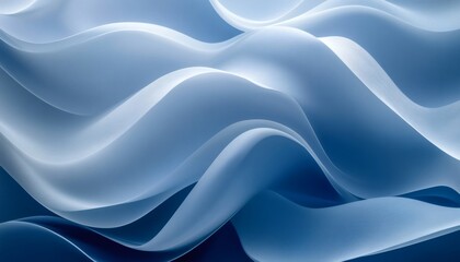 Obraz premium The image shows an abstract design with multiple shades of blue and cyan creating a wave-like pattern.