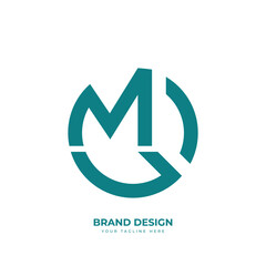Letter Mg or Gm minimal circle shape abstract monogram logo