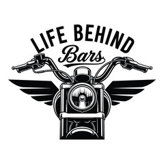 Vector art of life behind bars motorcycle with wings isolated on white background © Rafiqulislam