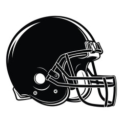Fototapeta premium Vector art of a black and white football helmet isolated on white background