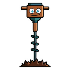 Fototapeta premium Soil Auger Vector Illustration | Manual & Mechanical Ground Sampling Tool Icon